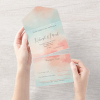 Simple Budget Pastel Peach & Turquoise Wedding