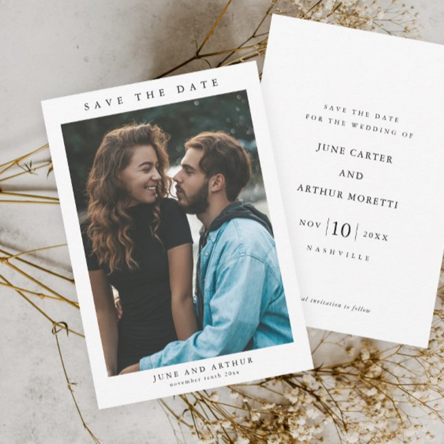 Simple Budget Photo Wedding Save the Date (Simple typographic budget photo wedding save the date.)