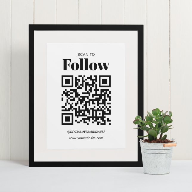 Simple Budget Scan to Follow QR Code Social Media Announcement (Front)