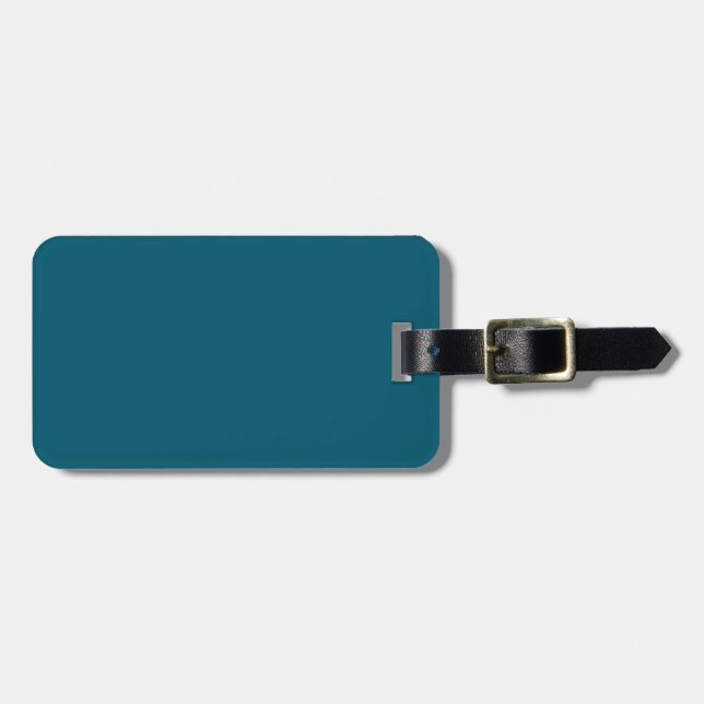 Simple Budget Solid Colour Teal  Luggage Tag (Front Horizontal)