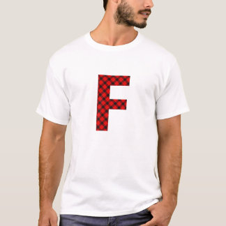 Simple Buffalo Plaid Capital Letter F Buffalo Plai T-Shirt
