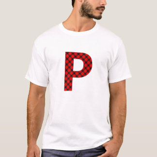 Simple Buffalo Plaid Capital Letter P Buffalo Plai T-Shirt