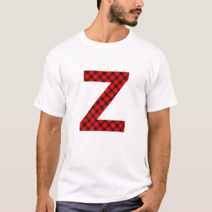 Simple Buffalo Plaid Capital Letter Z Buffalo Plai T-Shirt