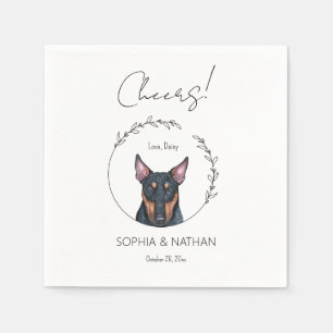 Simple Bull Terrier Dog Wedding Cocktail  Napkin