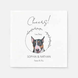 Simple Bull Terrier Dog Wedding Cocktail Napkin