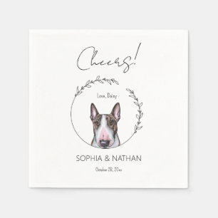 Simple Bull Terrier Dog Wedding Cocktail  Napkin