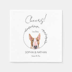 Simple Bull Terrier Dog Wedding Cocktail  Napkin