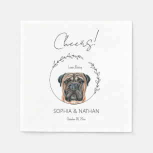 Simple Bullmastiff Dog Wedding Cocktail Napkins