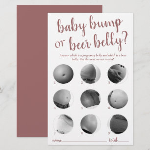 Simple Bump or Beer Belly Mauve Pink Game Card