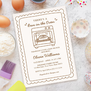 Simple Bun in the Oven Baby Shower Invitation