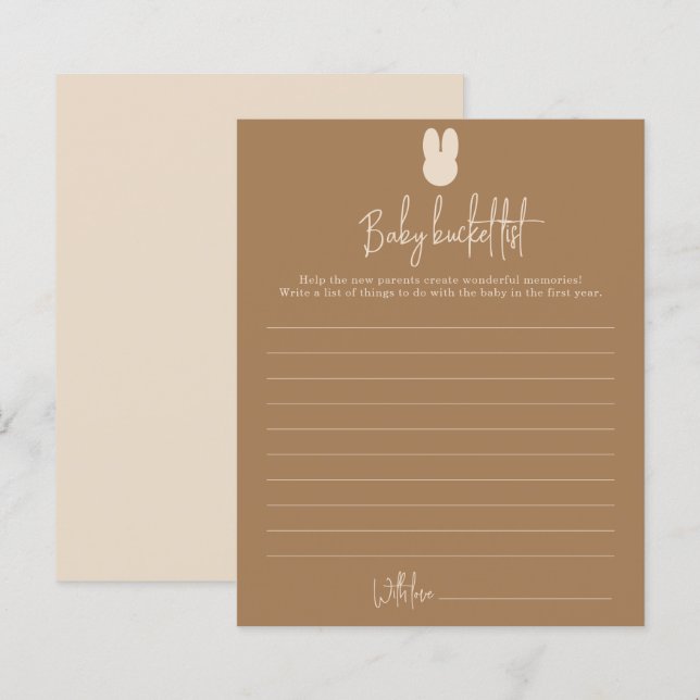 Simple bunny Baby bucket list (Front/Back)