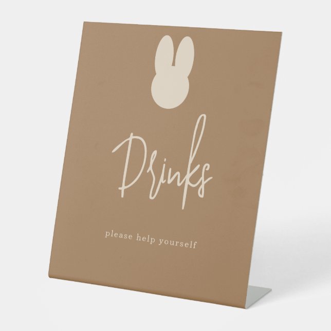 Simple Bunny Drinks Pedestal Sign (Front)