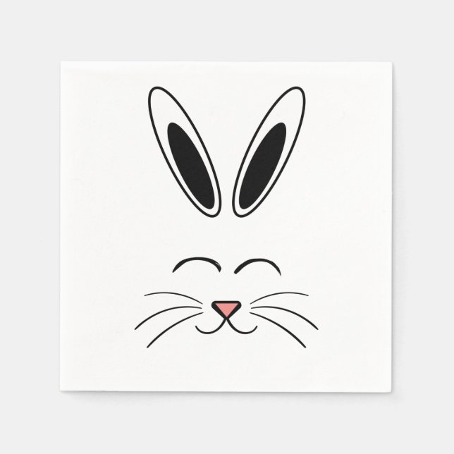Simple Bunny face Napkin (Front)