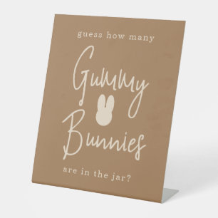 Simple Bunny How many gummy bunnies Pedestal Sign
