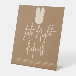 Simple Bunny Late Night diapers Pedestal Sign
