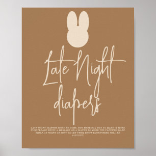 Simple Bunny Late Night diapers  Poster