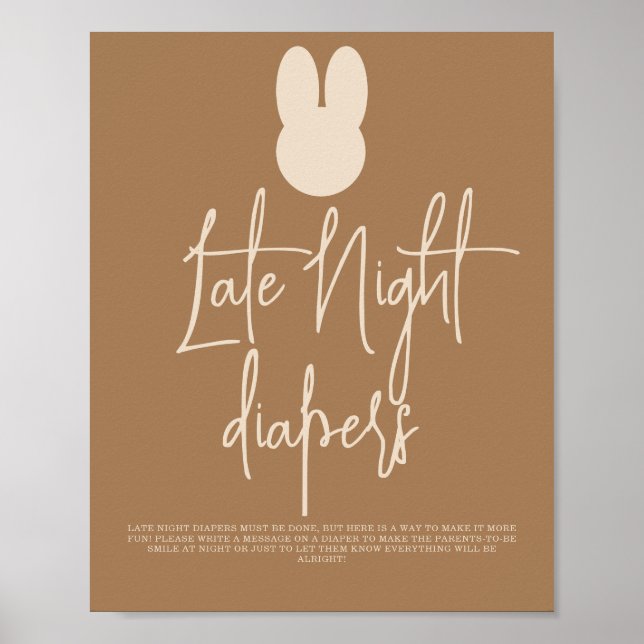 Simple Bunny Late Night diapers  Poster (Front)