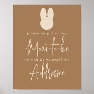 Simple Bunny Mom to be addressee Poster
