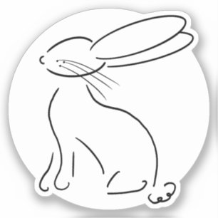simple bunny rabbit outline simple modern black 