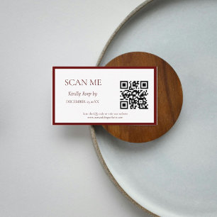 Simple Burgundy Botanical crest monogram wedding Enclosure Card