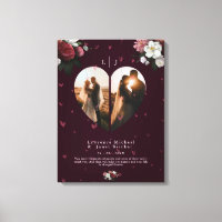 Simple Burgundy Custom Heart shape couples photos