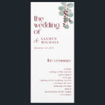 Simple Burgundy Modern Winter Wedding Program<br><div class="desc">These elegant,  modern burgundy winter wedding programs feature a modern serif font for a clean look. The design is a simple eucalyptus sprig with burgundy berries. Your wedding party and thank you message is on the back side. View matching pieces in this winter wedding collection below.</div>