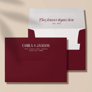 Simple Burgundy Wedding Envelope