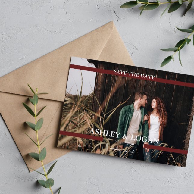 Simple Burgundy Wedding Save the Date (Creator Uploaded)