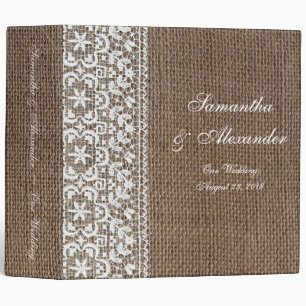 Simple Burlap and Lace Binder