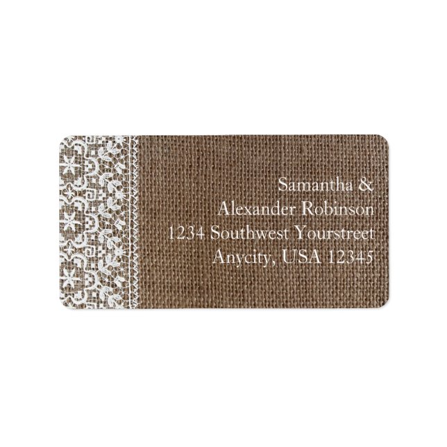 Simple Burlap and Lace Label (Front)