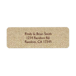 Simple burlap custom return address labels