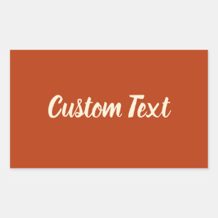 Simple Burnt Orange and Cream Script Text Template Sticker