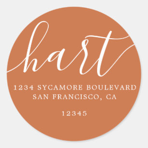 Simple Burnt Orange Family Return Address Label