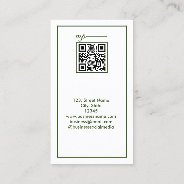 simple business add your name text  business card (Back)