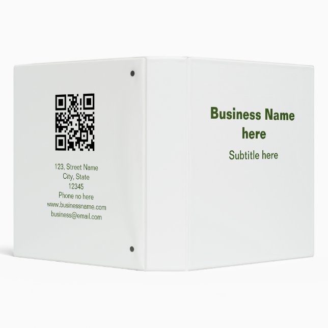 simple business add your name text q r code binder (Background)
