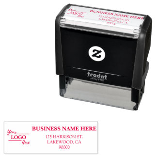 Simple Business Address with Logo Return Address Self-inking Stamp