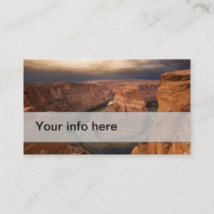 Simple business card of dramatic canyon at sunrise