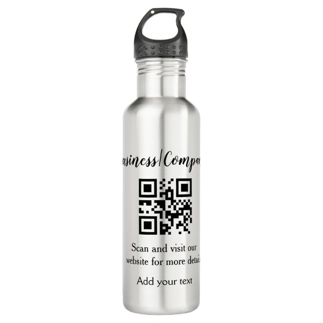 Simple business company website barcode QR add nam 710 Ml Water Bottle (Front)