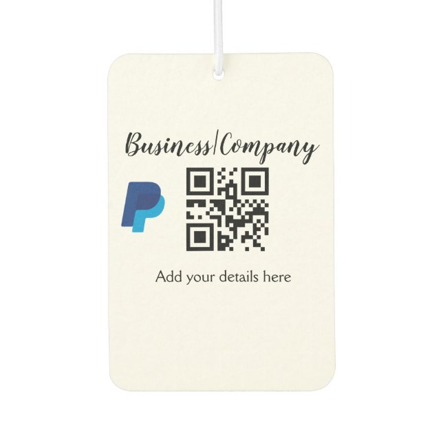 Simple business company website barcode QR add nam Air Freshener (Front)