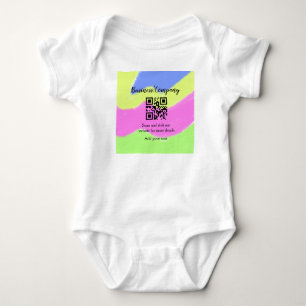 Simple business company website barcode QR add nam Baby Bodysuit