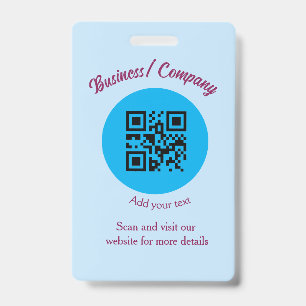 Simple business company website barcode QR add nam Badge