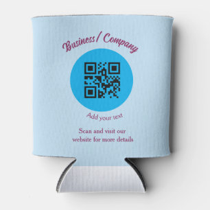 Simple business company website barcode QR add nam Can Cooler