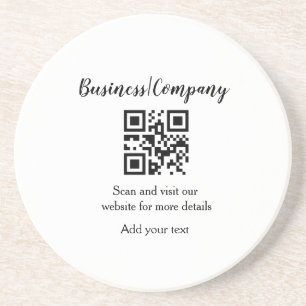Simple business company website barcode QR add nam Coaster
