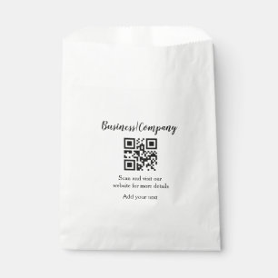 Simple business company website barcode QR add nam Favour Bag