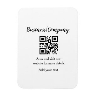 Simple business company website barcode QR add nam Magnet