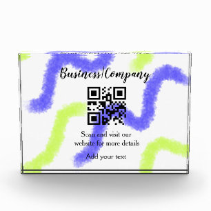 Simple business company website barcode QR add nam Photo Block