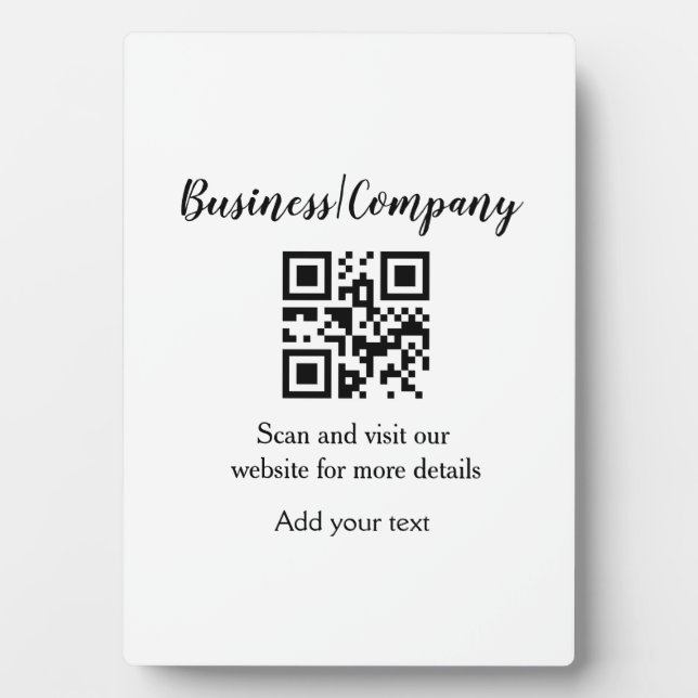 Simple business company website barcode QR add nam Plaque (Front)