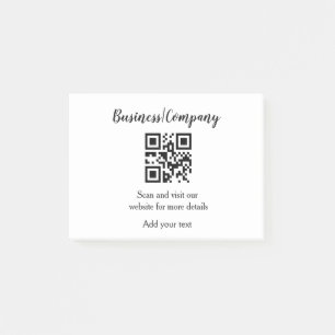 Simple business company website barcode QR add nam Post-it Notes