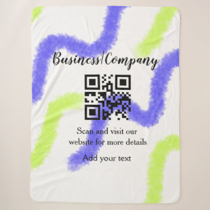 Simple business company website barcode QR add nam Sherpa Blanket