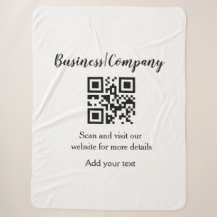 Simple business company website barcode QR add nam Sherpa Blanket